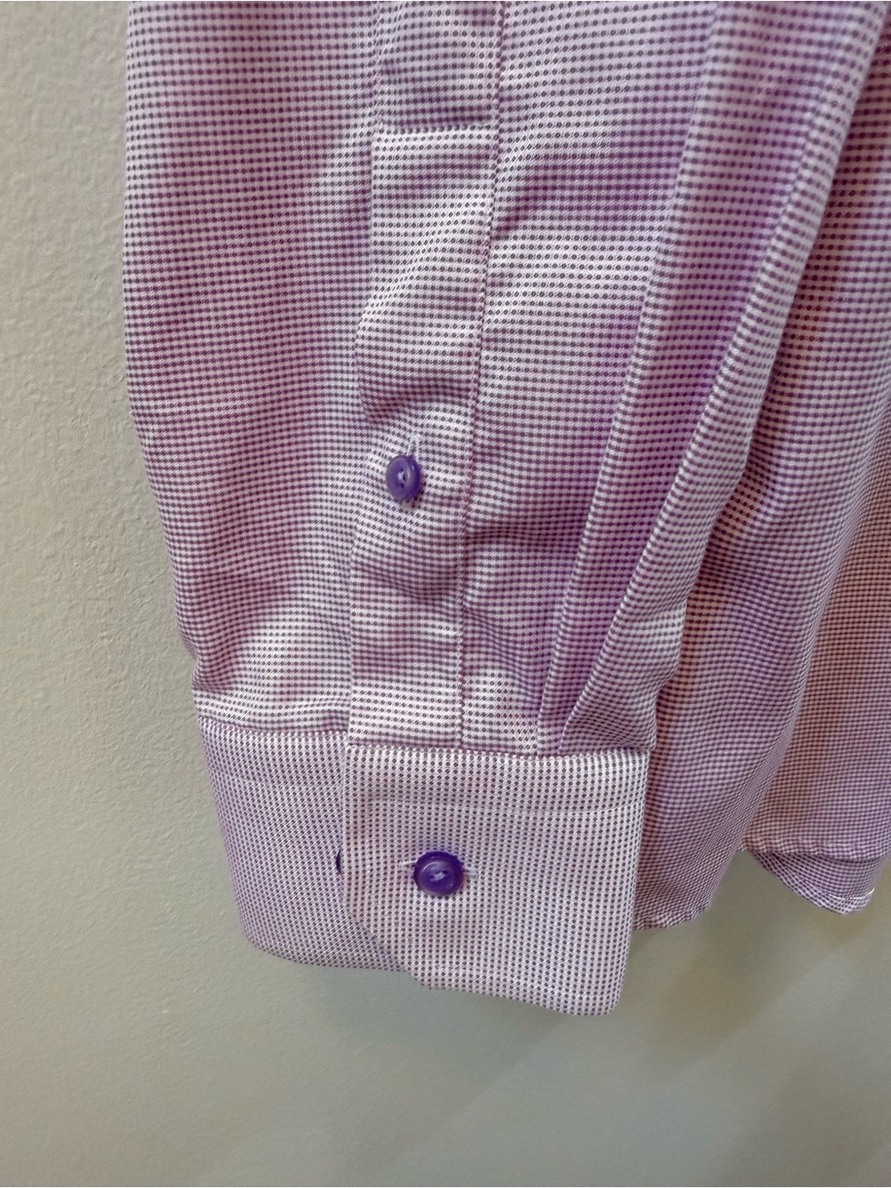 Eton Contemporary Men's 17/43 XL Purple Micro Checker Shirt Button Down Cotton - Picture 5 of 8